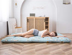 MAXYOYO Rustic Floral Korean Floor Mattress Japanese Futon Mattress, Foldable Bed Roll Up Camping Mattress Floor Lounger Bed Couches and Sofas Mattress Topper King Size
