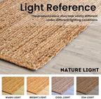 HOMEMONDE Handcrafted Woven Jute Runner Rug 2x8 ft - Rustic Natural Braided Area Rug - Farmhouse Indoor Eco Friendly Floor Rug for Kitchen, Hallway, Living Room, Bedroom
