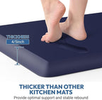 4/5 Inch Thick Kitchen Mat - Cushioned Anti Fatigue Mats for Kitchen Floor - Easy to Clean, Waterproof, Non-Slip Kitchen Rug for Sink, Office, Kitchen (17''x24'' Blue)