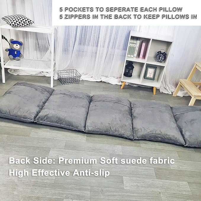 ICOPUCA Floor Lounger Pillow casing for boy Girl, Soft Minky Plush, Cover/Sleeve Only! Perfect Reading and Watching TV Cushion - Excellent for Sleepovers, Queen Size;