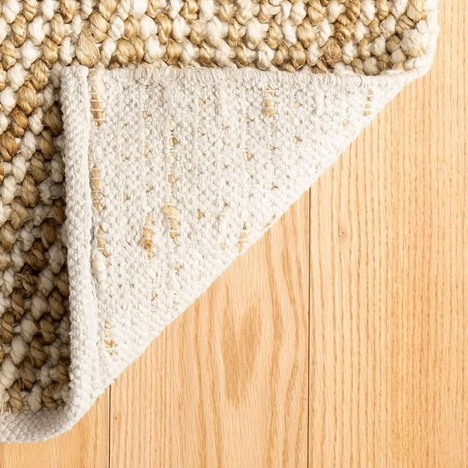 Dash and Albert Meghan Ivory/Natural Handwoven Jute Rug, 5 X 8 Feet, Neutral Geometric Pattern - Premium Luxury Hotel Quality Soft Breathable Hypoallergenic Machine Washable Easy Care All Season