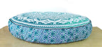 ICC Large Hippie Mandala Round Floor Pillow Cover Ottoman Pouf Cover Daybed Oversized Cotton Cushion Cover with Heavy Duty Zipper Seating Ottoman Poufs Dog-Pets Bed (Green Ombre, 35" Round)