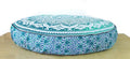CRAFT KALA Mandala Floor Pillow Cushion Cover Seating Throw Cover Hippie Decorative Bohemian Ottoman Poufs Pom Pom Pillow Cases Boho Indian Cotton Living Room Yoga Home Décor (35" Round, Green Ombre)