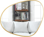 WallBeyond Asymmetrical Mirror, Irregular Wall Mirror, Unique Wall Mirrors Decorative for Bedroom Living Room Entryway Hall, Gold Mirrors for Wall Decor 28" H x 22" W