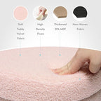 B FSOBEIIALEO Storage Ottoman Cube, Heart Shaped Ottomans with Storage Foot Stool Footrest for Lving Room, Boucle Ottoman Seat for Dorm Room,Faux Teddy Fur, Pink 15"x15"x15"