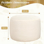 AS AWESLING Round Ottoman Foot Rest Pouf for Living Room Couch - Soft Plush Hassock