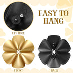 Fourluoo 3 Pack Gold Sunburst Mirrors for Wall Decor Circle Flowers Mirrors Decorative Gold Hanging Wall Art Flowers Mirror for Home Living Dinning Room Bedroom Bathroom Boho Decoration(Floral)