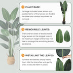Artificial Bird of Paradise Plants 6 Ft Fake Tropical Tree with Woven Basket, Faux Banana Leaf Plant for Home Indoor Outdoor Office Modern Decor Green 2 Set