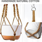 Macrame Plant Hanger - Fits 6 to 15 inches Pots for Indoor Outdoor, 43 Inch, Set of 2, Brown (POTS NOT Included)