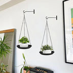 ARTORA Metal Plant Hanger, Indoor Decorative Wall Plant Hanging Basket Black Pot Holder Ceiling Flower Planter Hanging Chain with Long Hook (1 Pack)