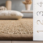 SAFAVIEH Area Rug 5x7 - Natural Fiber Collection - Natural & Beige, Seagrass, Basketweave Pattern with Border (NF114A)