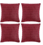 Fancy Homi 4 Packs Burgundy Decorative Throw Pillow Covers 18x18 Inch for Living Room Couch Bed, Holiday Christmas Home Decor Gift, Soft Plush Corduroy Cute Accent Square Cushion Case 45x45 cm