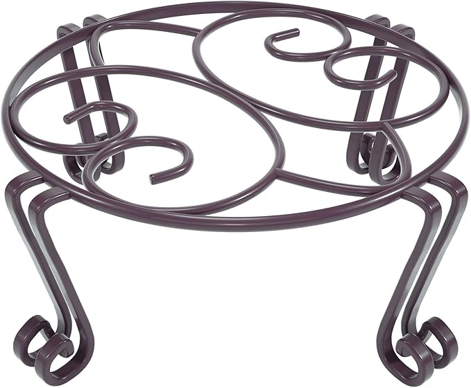 Yimobra Tall Plant Stand Outdoor, Metal Planter Stands for Indoor Plants, 11.8x6 Inches Heavy Duty Pots Holder, Garden Container Rack, Large Wrought Iron Pumpkin Stand, Bronze/Brown