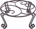 Yimobra Tall Plant Stand Outdoor, Metal Planter Stands for Indoor Plants, 11.8x6 Inches Heavy Duty Pots Holder, Garden Container Rack, Large Wrought Iron Pumpkin Stand, Bronze/Brown