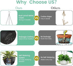 4 Pack 8 Inch Self Watering Hanging Planters for Indoor Outdoor Plants，Hanging Pots for Plants with Drainage Removable Tray, Hanging Baskets Flower Pots for Ivy Pothos Spider Garden Porch Black