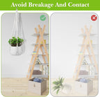 White Macrame Plant Hanger Set, 2 Pack Boho Hanging Plant Holder, Plants Hanger for Indoor Outdoor Home Decoration, 21 Inchs Braided Cotton Hanging Planters for Indoor Plants, No Tassels