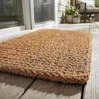 Kempf Dragon Weave Coco Coir Doormat, 22" x 36", Hand-Twisted Interwoven Fibers, Breathable Woven Backed Scraper Mat for Indoor Outdoor Entryways