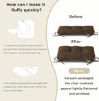 AddGrace Chair Cushions for Dining Chairs Set of 1 Kitchen Seat Cushions with Ties and Non Slip Backing Tufted Indoor Seat Pad for Kitchen Dining Room 18" x 17" x 3" Coffee