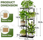 Bamworld Corner Plant Stand Indoor, 4 Tier Metal Plant Shelf for Multiple Plants, Tiered Flower Pot Stands for Patio Garden Balcony Living Room Bedroom, Black