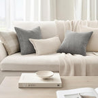 Topfinel Decorative Throw Pillow Covers Cushion Cases, Set of 4 Soft Velvet Modern Double-Sided Designs, Mix and Match for Home Decor, Pillow Inserts Not Included (12x12 inch, Grey)