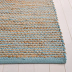 SAFAVIEH Area Rug 6x9 - Cape Cod Collection - Blue & Natural, Handmade Jute & Cotton, Ideal for Living Room, Bedroom, Dining Space (CAP236M)
