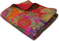 Greenland Home Jewel 100% Cotton Throw Blanket with Kantha-Style Quilting, Multicolor