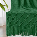 inhand Knitted Throw Blanket for Couch and Bed, Soft Living Room Home Decor Knitted Blanket with Tassel, Outdoor Lightweight Breathable Summer Blanket, Farmhouse Warm Woven Decorative, 50"x60"