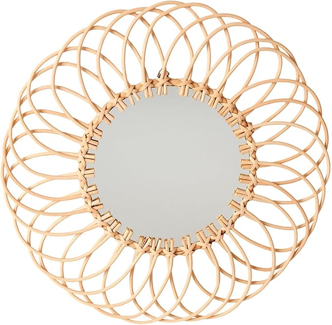 The Lakeside Collection Round Natural Rattan Mirror - Round