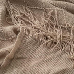 BATTILO HOME Khaki Throw Blanket, Beige Throw Blanket for Couch, End of Bed Throws Spring Decorative Large Throw Tan (Beige, 52"x80")