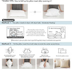 MIULEE 24x24 Euro Pillow Inserts, Set of 2 Down Feather Throw Pillows for Couch Sofa Bed, Decorative Fluffy Throw Pillow Inserts Cotton Fabric,White