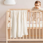 MIULEE Super Soft Throw Blanket with Stripe Pattern for Lightweight Fleece Warm Plush Cozy Bed Blanket 30"x40", Cream White
