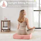 Floor Pillow - PinkJKMAX 22 inches Floor Pillow for Adults - Large Meditation Cushion with Thick Foam - Premium Outdoor Square Floor Cushion Seat - Yoga Pillow for Sitting On Floor - Pink