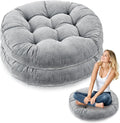 Jerify Floor Pillow Cushions Large Round Square Large Meditation Floor Pillow for Classroom Adult Meditation Picnic Party Seating Learning Daycare School(Round,Light Gray,2 Pcs)