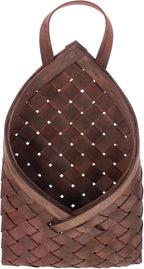 Luxshiny Rustic Style Woven Wall Storage Basket 12.20X6.69X2.55In Hanging Organizer for Flowers Plants Kitchen Bathroom Decorative and Versatile Storage