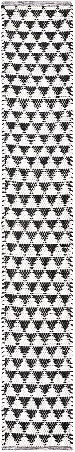 Unique Loom Chindi Jute Collection Area Rug (1' 2" x 8' Table Runner, White Black)