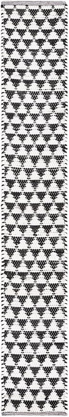 Unique Loom Chindi Jute Collection Area Rug (1' 2" x 8' Table Runner, White Black)