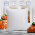 OKBA Set of 2 Throw Pillow Inserts, Hypoallergenic Soft & Firm Cushions with 100% Cotton Cover, 14x14 Pillows Filler for Side Sleepers, Sofa, Bed and Home Decor, Indoor Quality Hotel Pillows