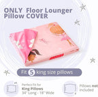 Butterfly Craze Floor Pillow Case - Transforms into Floor Bed & Sleep Mat - Ground Seating & Studio Apartment Essentials - Portable Guest Bed & Folding Mattress Alternative - King, Black/White