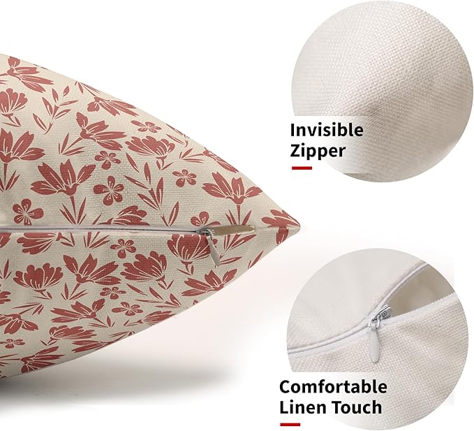 Pink Floral Pillow Covers 12x20 Set of 2 Vintage Rustic Old Style Cute Small Flower Pink Cream Print Decorative Outdoor Pillowcases Farmhouse Throw Cushion Case Decor for Couch Sofa Bed