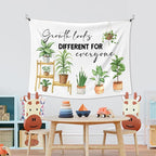 XLDLIOO Mental Health Wall Tapestry, Growth Looks Different for Everyone Motivational Wall Tapestry Hanging for Classroom, Inspirational Tapestries Decor Art for Therapy Counselor Office 40x30in