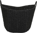 Household Essentials Paper Rope Basket with Handles, Natural Woven Woven Storage Basket, Great for Decoration or Organization