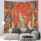 FEASRT Animal European Royal Princess Medieval Bohemian Mandala Tapestry, 40x30 Inches Soft Flannelette, for Bedroom Living Room Dorm