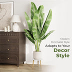 Leaf&lull Plant Stand Indoor Small Plant Table for Large Plants Wood Plant Stool Tall Plant Holder for Living Room Bedroom Balcony White
