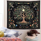 60" x 80" Large Tree of Life Tapestry Wall Hangings Botanical Floral Wall Tapestry for Bedroom Aesthetic Bohemian Tapestries for Living Room Decor Nature Flower Tapestries Fabric Wall Hanging