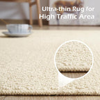 Softlife 5x7 Rugs for Living Room Faux Jute Area Rug Washable Modern Bedroom Rugs Large Non-Slip Farmhouse Floor Carpet for Dining Room Hallway Office Kitchen Entryway, Cream Beige