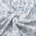 Floral Fuzzy Blanket Blue Floral Throw Blanket, Botanical Flowers Blankets, Soft, Flannel, Warm, Boho Flowers Bed Blankets All Season for Couch Bedroom Living Room 60X70 Inch