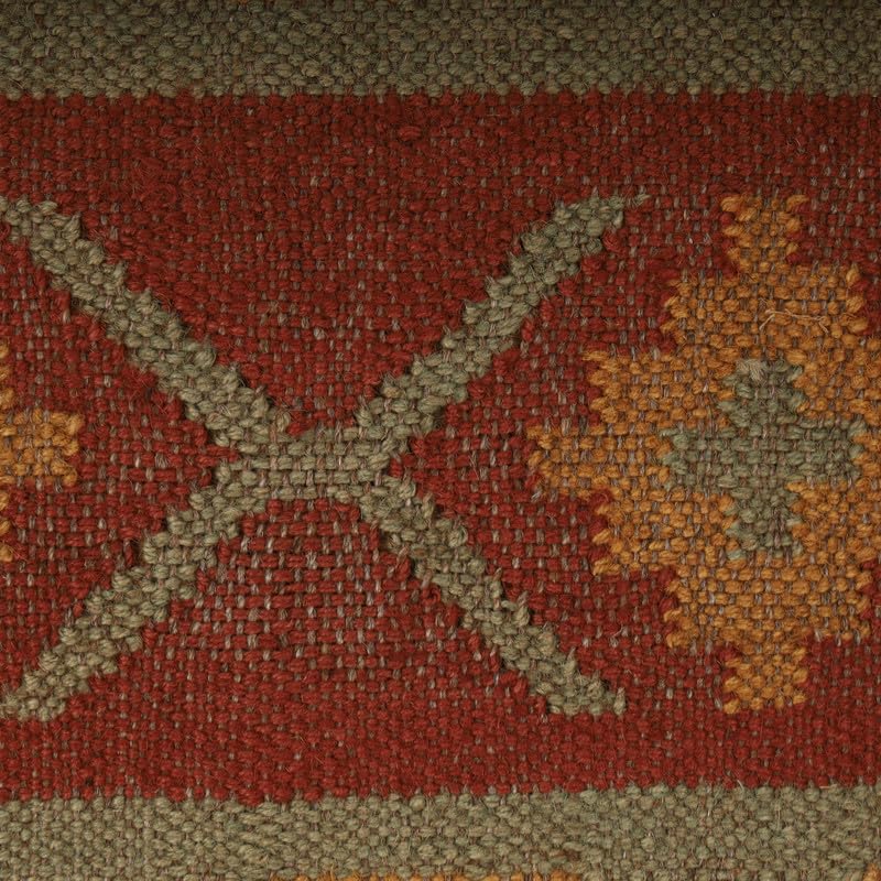 Indian Jute Pillow Covers 18x18 Inches Handwoven Kilim Cushion Cases, Boho Vintage Oriental Decorative Throw Pillow Covers for Sofa, Couch & Bed - color: Pattern 04