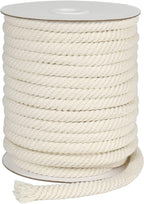 Tenn Well 8mm Cotton Rope, 66 Feet Braided Cotton Cord, Multi-Purpose Rope for Macrame Knotting, Wall Hangings, Clothes Lines, Drawstings and DIY Crafts (Beige)