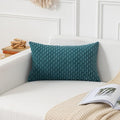 Kevin Textile 16x24 Inch Pillow Cover 1 Pack Boho Decorative Soft Striped Corduroy Lumbar Farmhouse Color Accent Rectangle Cushion Case for Living Room Couch Sofa Bed, Teal Blue