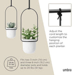 Umbra Triflora Hanging Planter, Set of 5, White (Pack of 3)